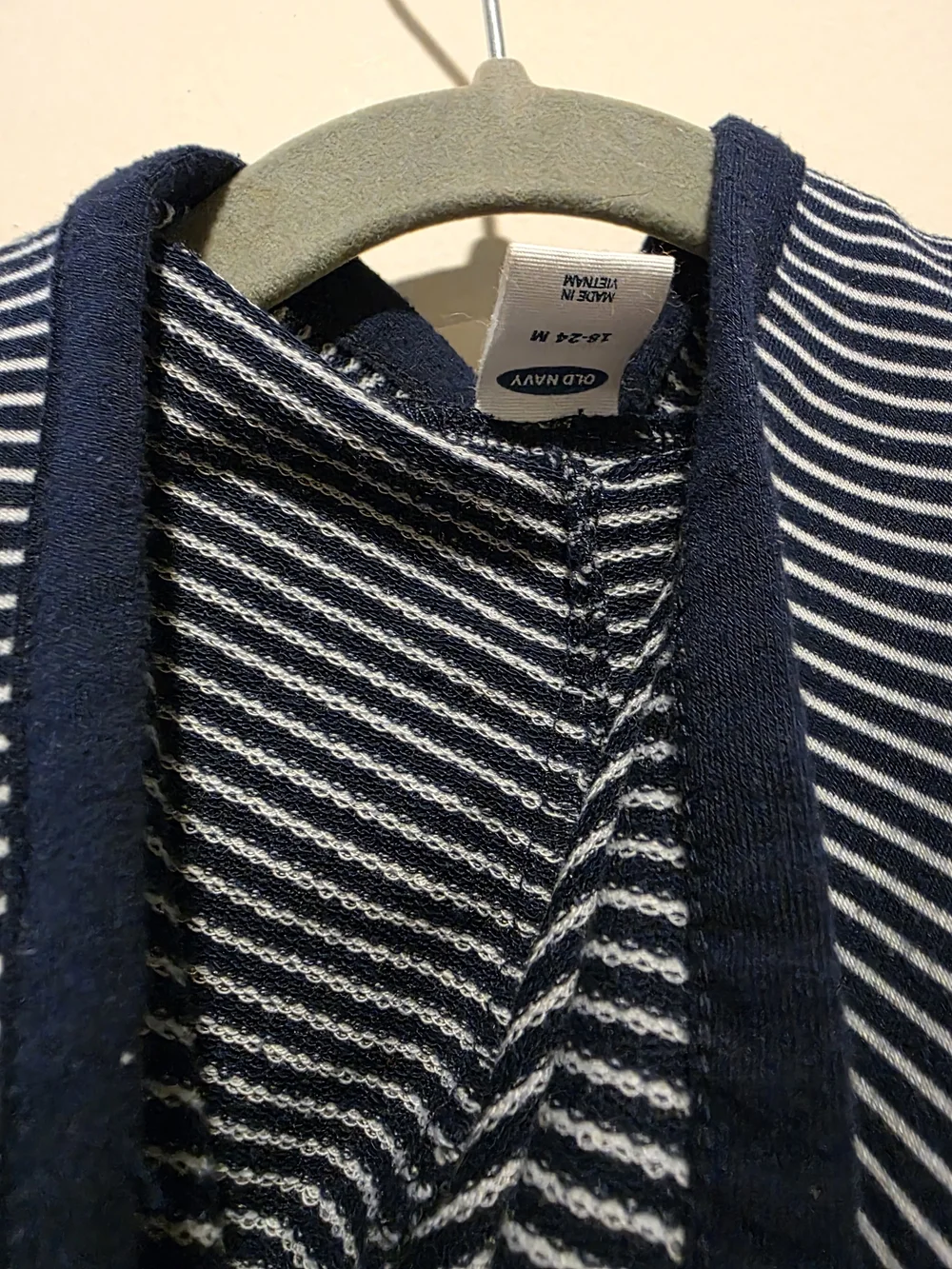 Old Navy Striped Navy & White Hooded Baby Jacket 18-24 Months